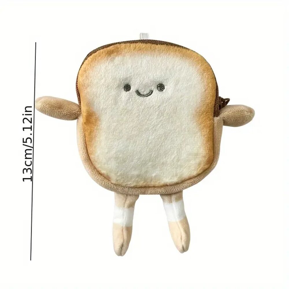 Toast Coin Purse, Cartoon Cute Portable Earphone Bag, Creative Small Pouch - Picture 2 of 4
